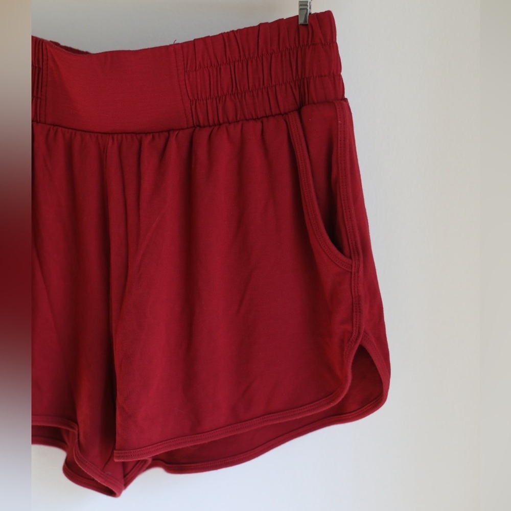 Fabletics Burgundy Athletic Shorts – Size M - Picture 3 of 5